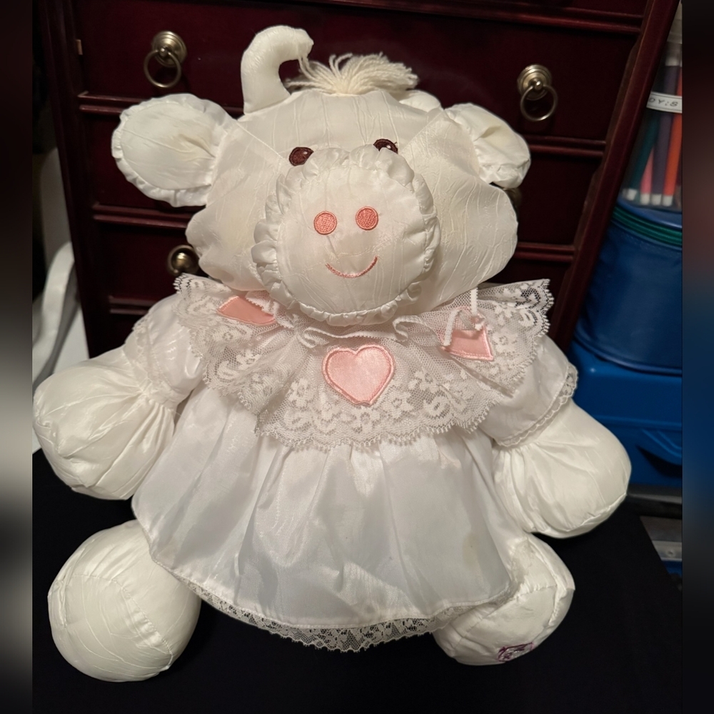 Vintage 1986 Puffalump Cow Stuffed Animal Soft Fisher-Price Toy Decor